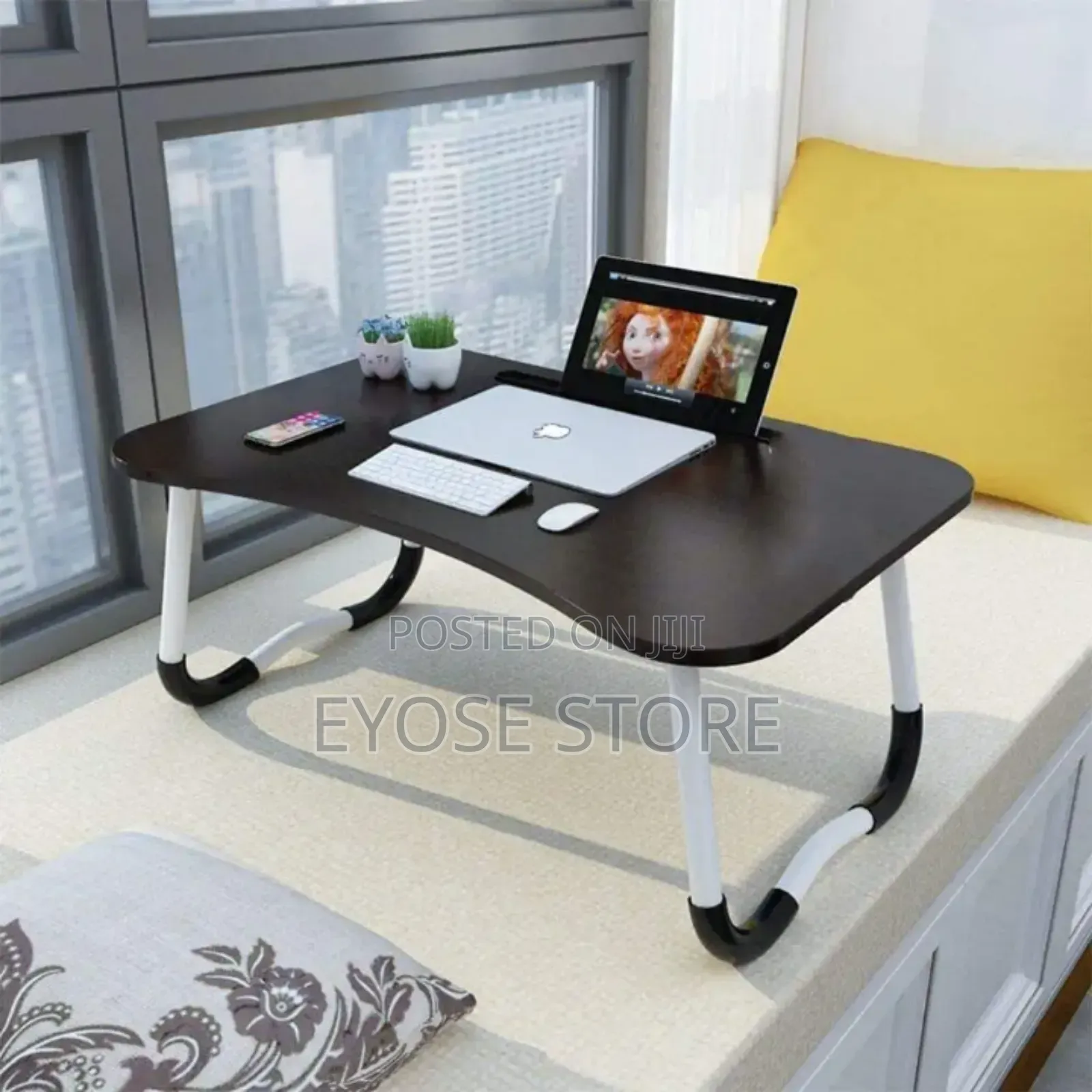 Portable Laptop Table With Cup Holder
 High Quality !!