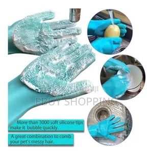አመቺና ቀላል ጽዳት ማጠቢያ ጓንት 2pcs Silicone Dish Washing Glove