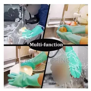 እጅዎ በሳሙና እና በውሀ ብዛት እንዳይጎዳ.2pcs Silicone Dish Washing Glove