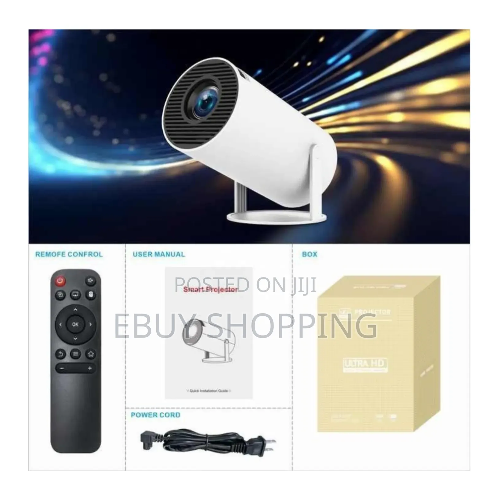 **Android Wifi Projector – 1080p, 140" Screen, Plug Play**