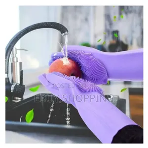 ከፍተኛ ሙቀት መቋቋም የሚችል 2pcs Silicone Dish Washing Glove
