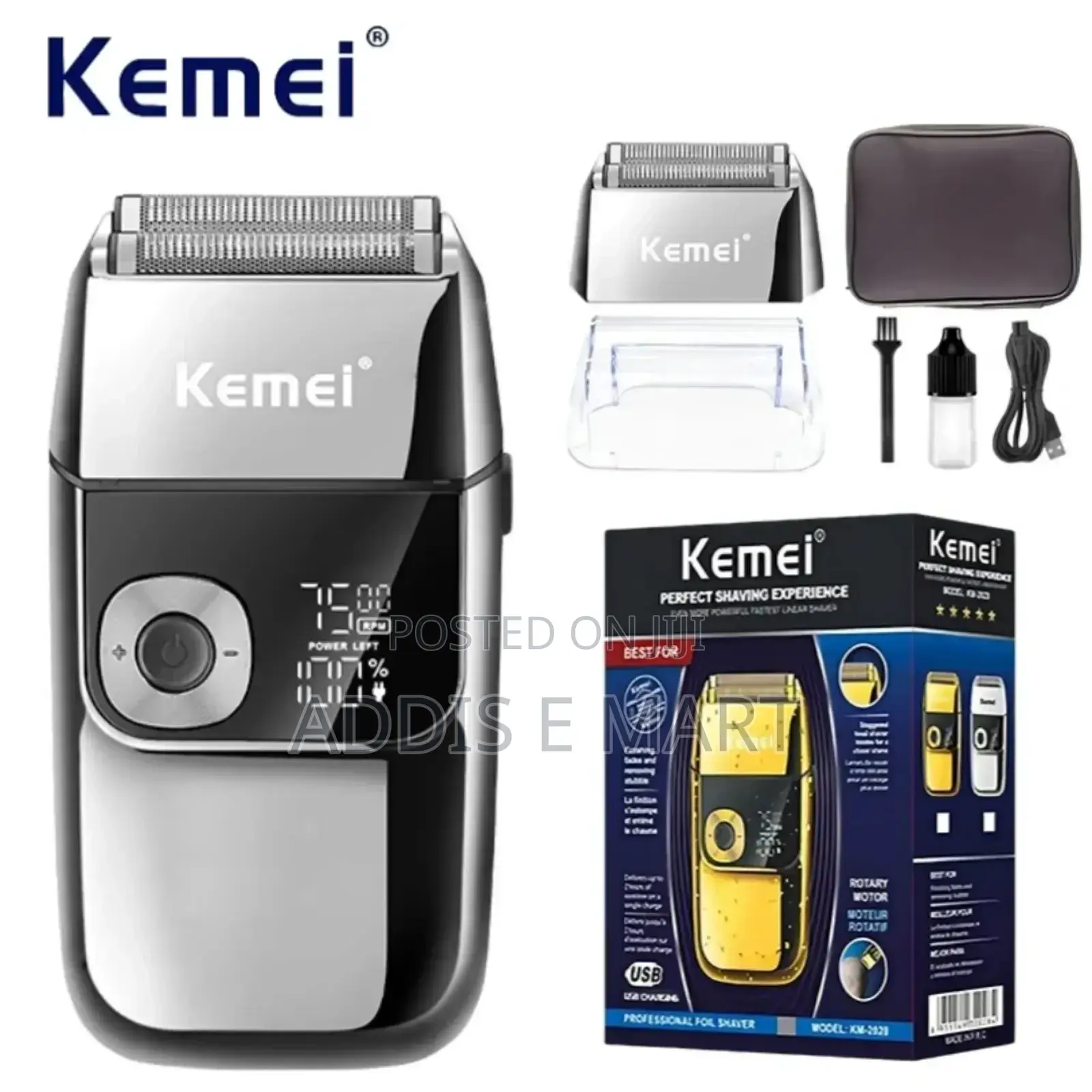 ቆዳን የማያጠቁር KM-2026 Electric Shaver