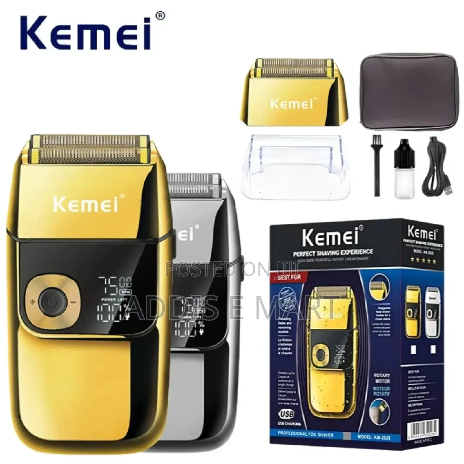ምቾት የማይነሳ 2in1 Kemei Electric Shaver