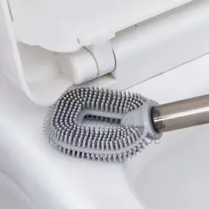 Wall-Mounted Toilet Cleaning Brush With Brush Holder
