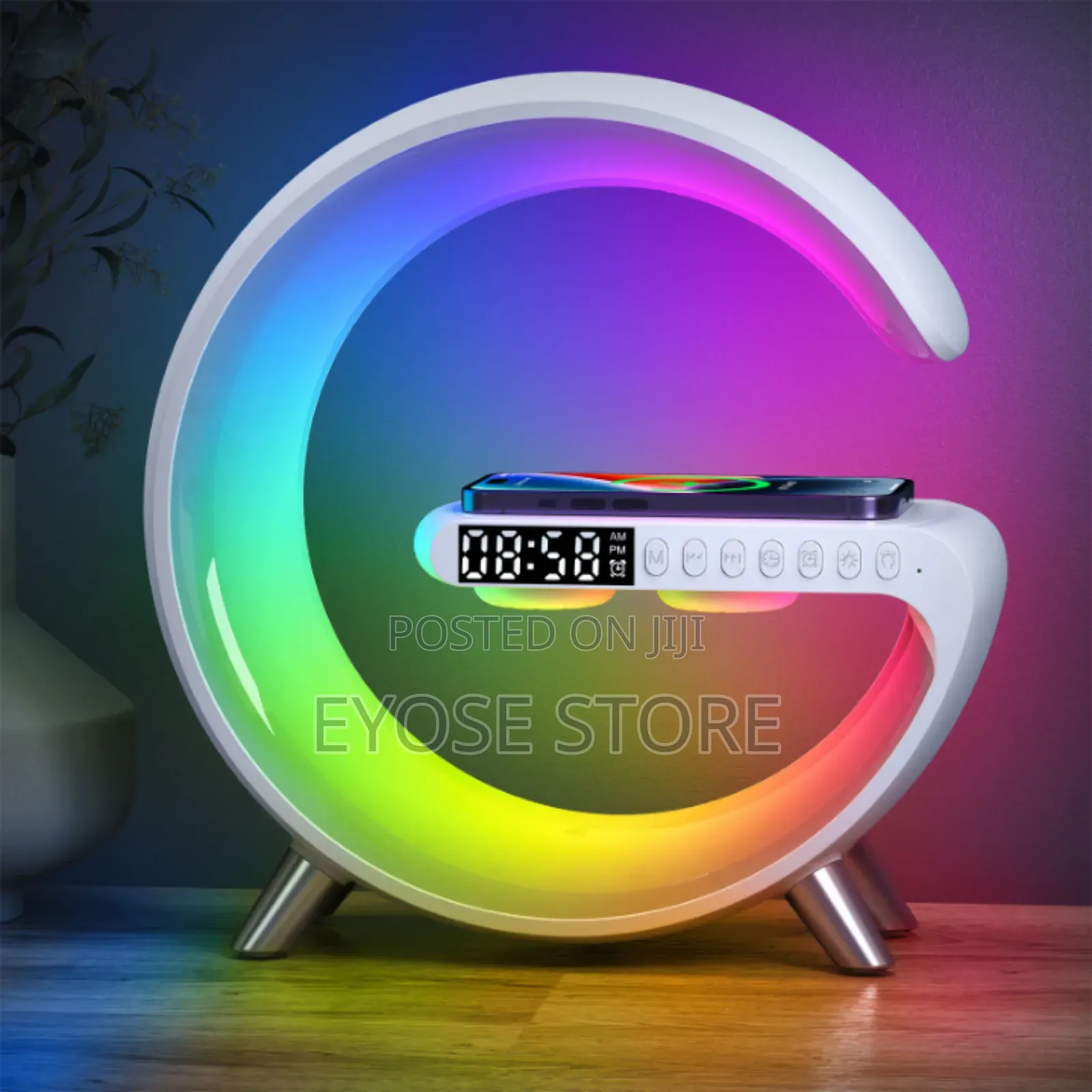 G-Shape Lamp With Wireless Charger and Bluetooth Speaker