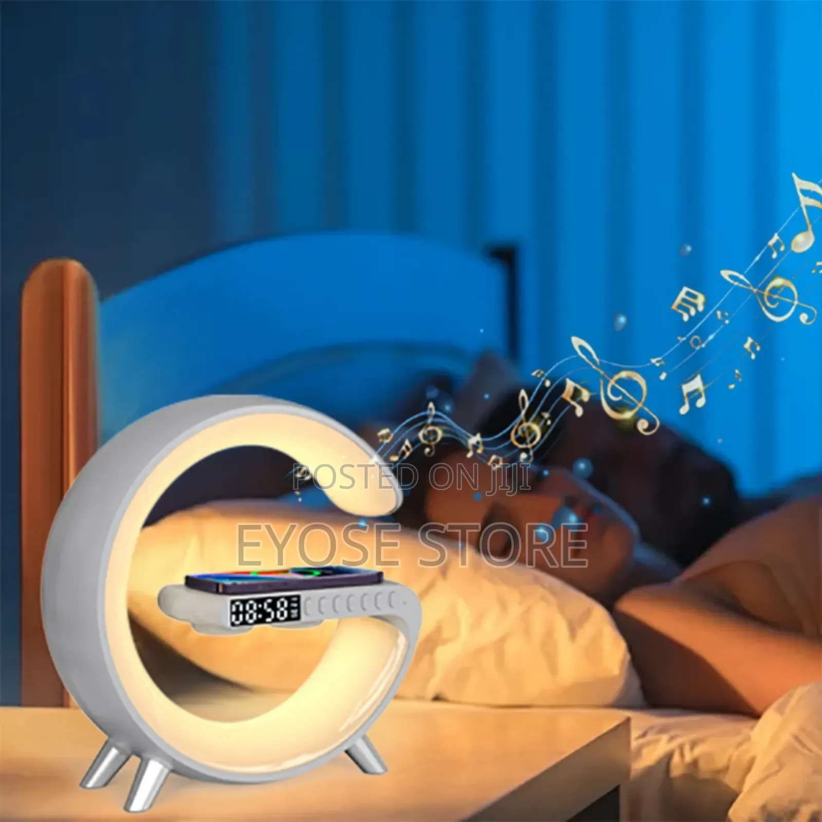 G-Shape Lamp With Wireless Charger and Bluetooth Speaker