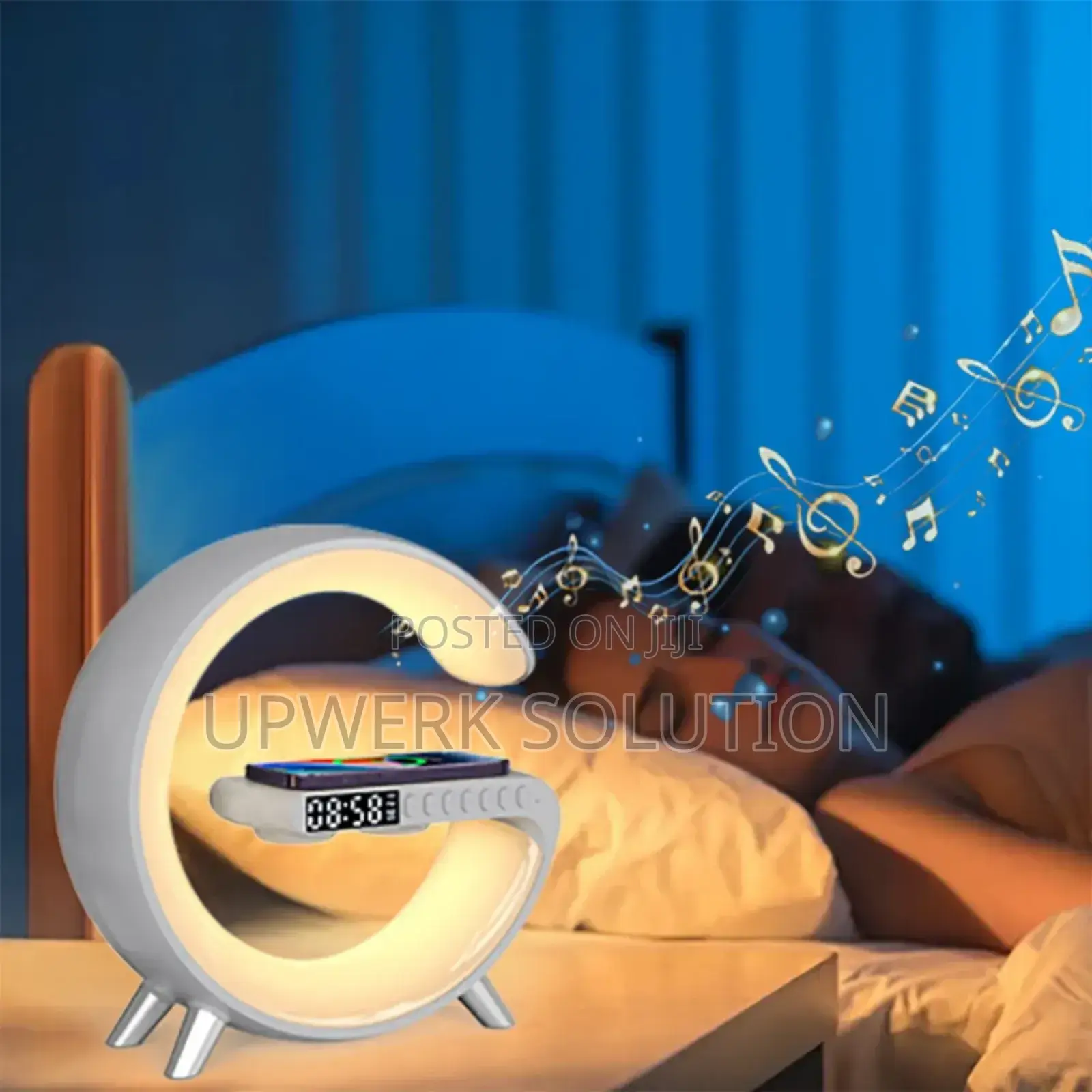 G-Shape Lamp With Wireless Charger and Bluetooth Speaker