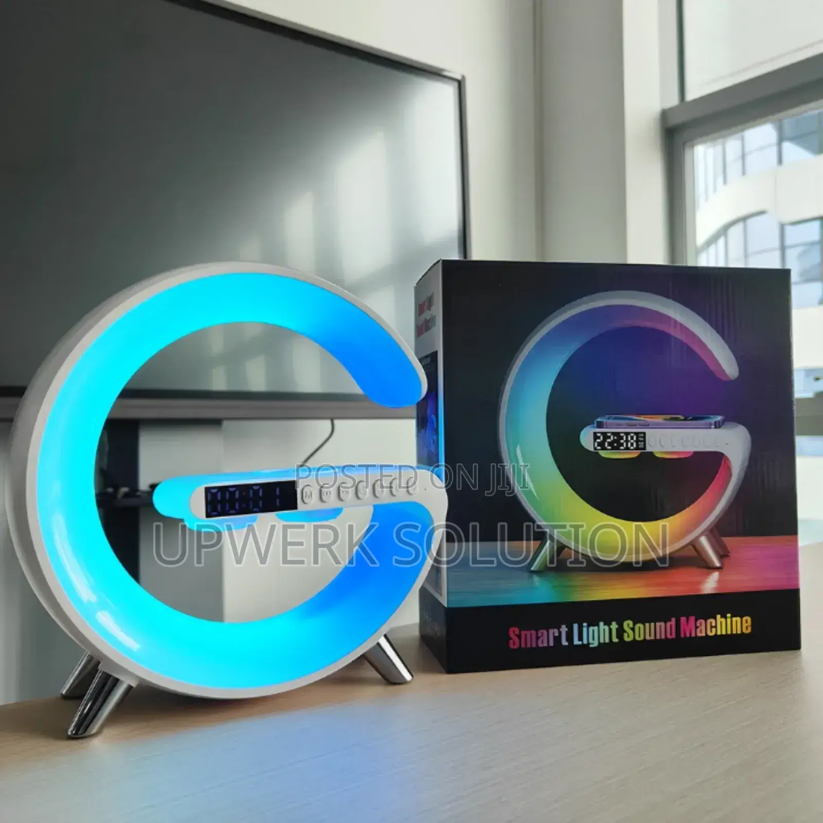 G-Shape Lamp With Wireless Charger and Bluetooth Speaker