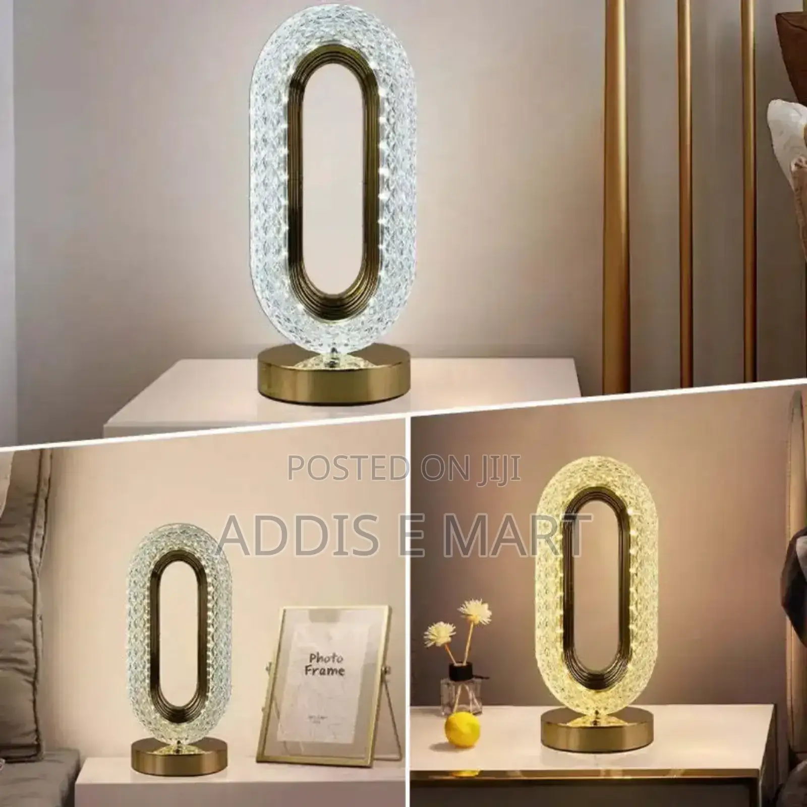 USB Charging LED Crystal Table Lamp