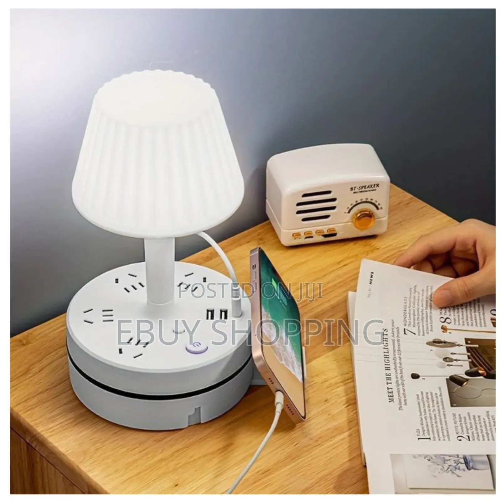 Stylish Led Desk Lamp With Built-in Power Socket Usb Port