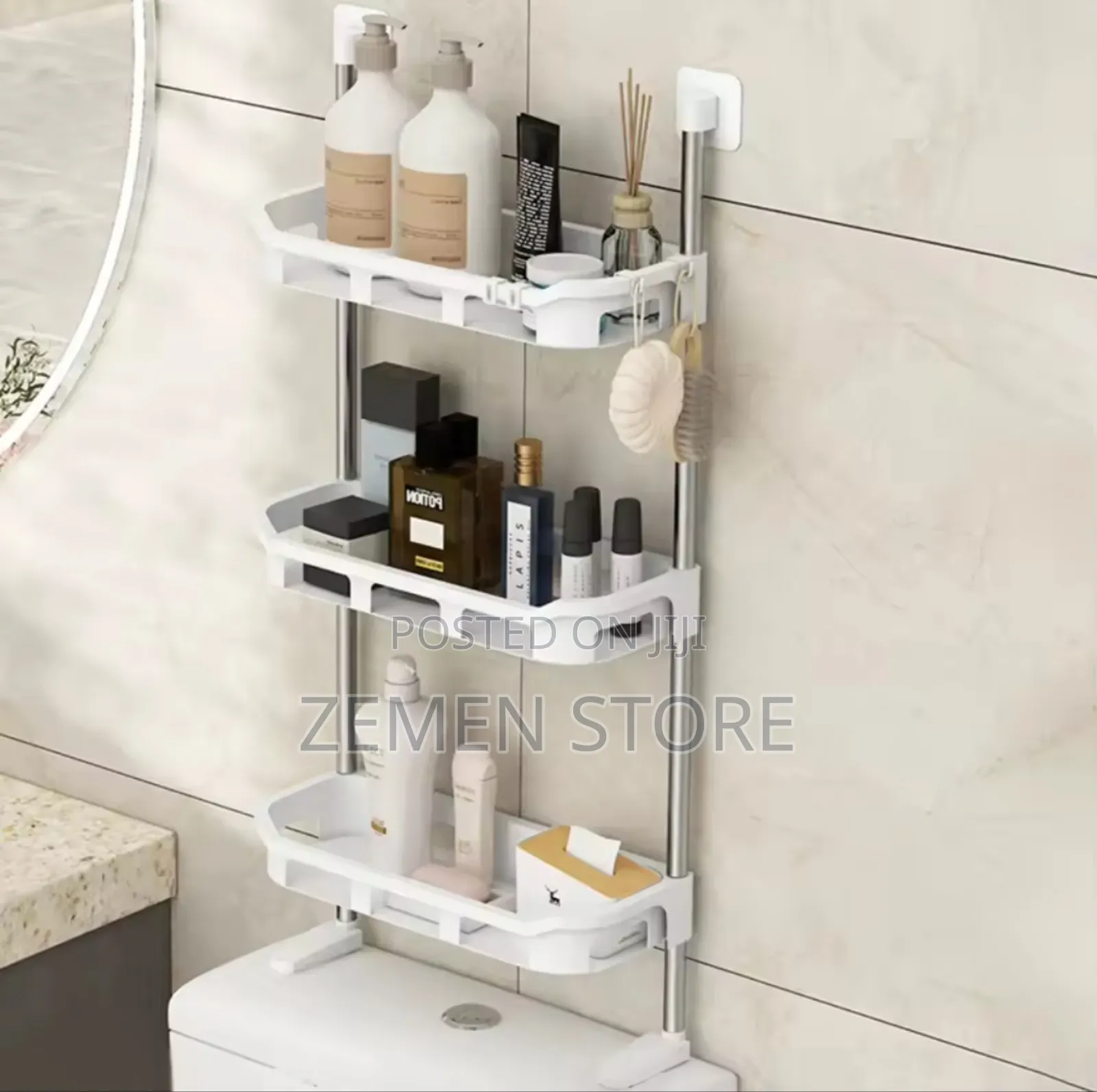 3-Tier Over-Toilet Storage Rack – Space-Saving Waterproof