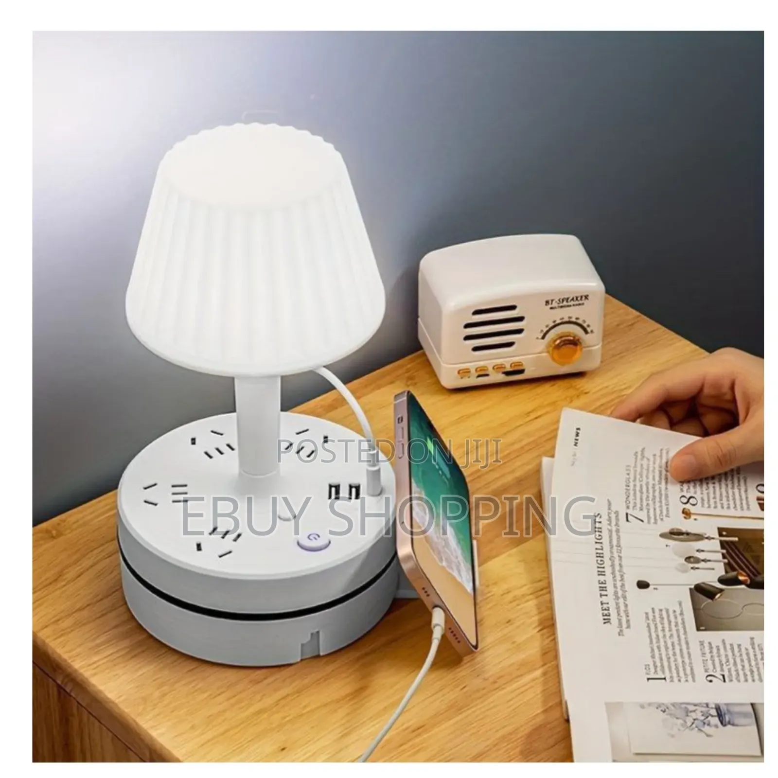 **Ergonomic Desk Lamp With Power Outlet – Perfect for Home