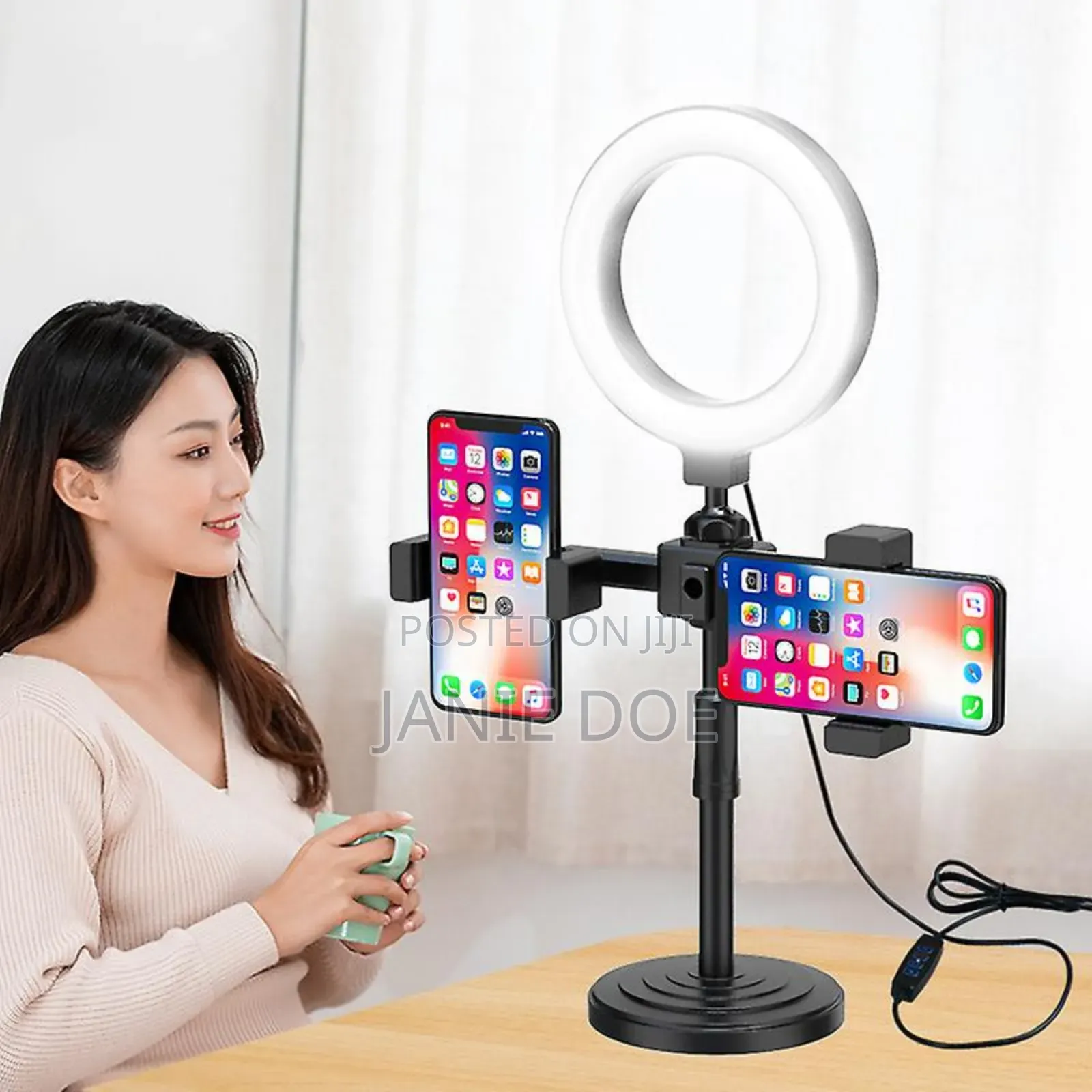6" Table Ringlight With 2 Phone Holder