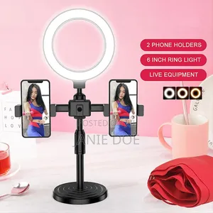 6" Table Ringlight With 2 Phone Holder