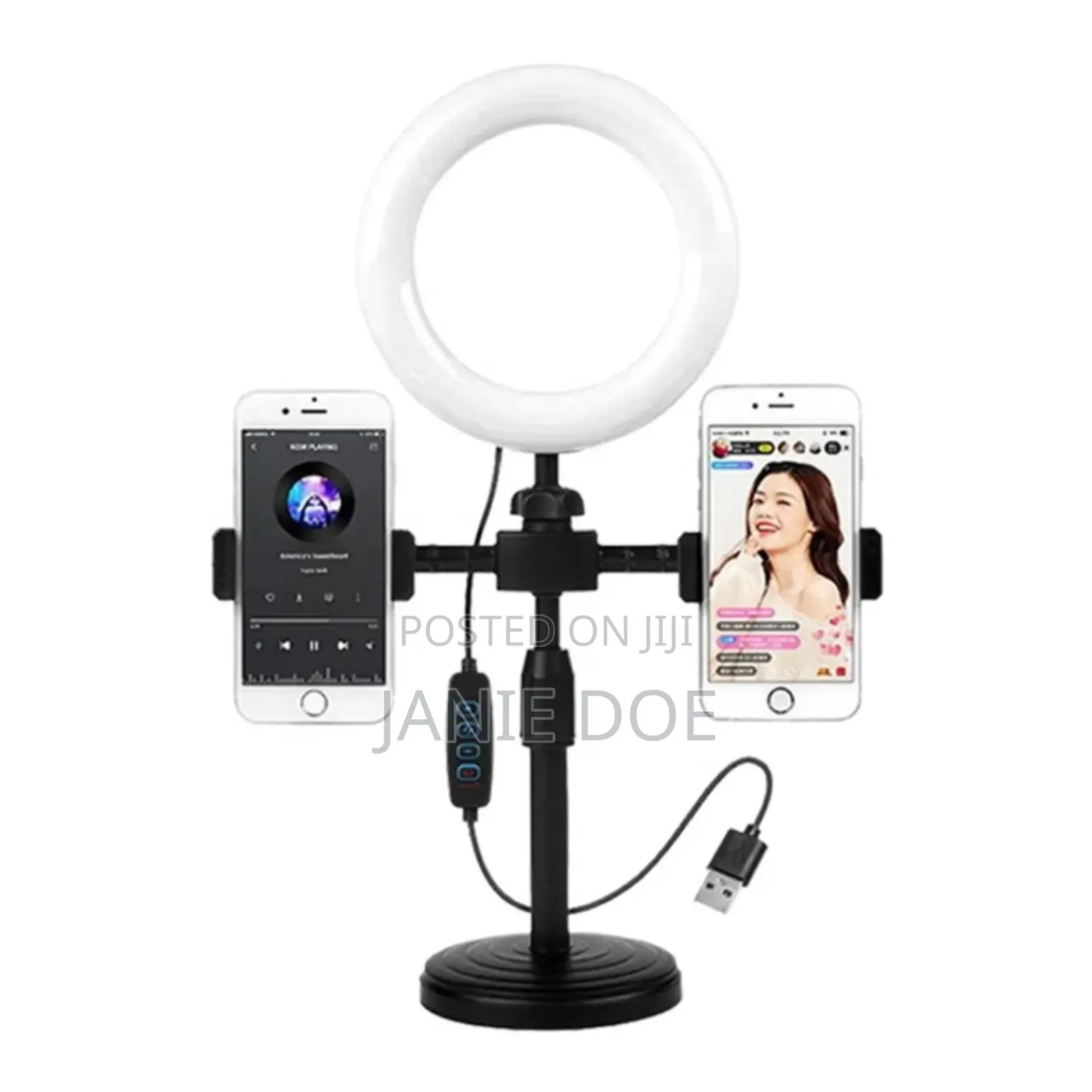 6" Table Ringlight With 2 Phone Holder