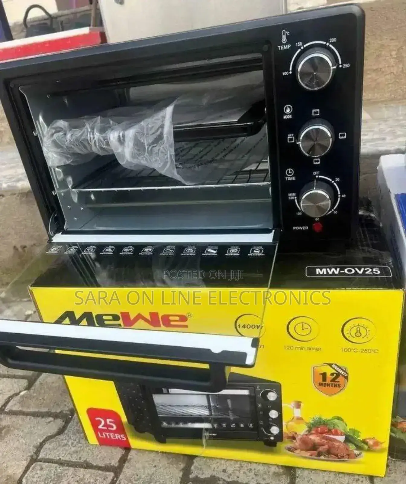 Mewe Mini Oven – 25L, 1400W, Energy Saving, Timer