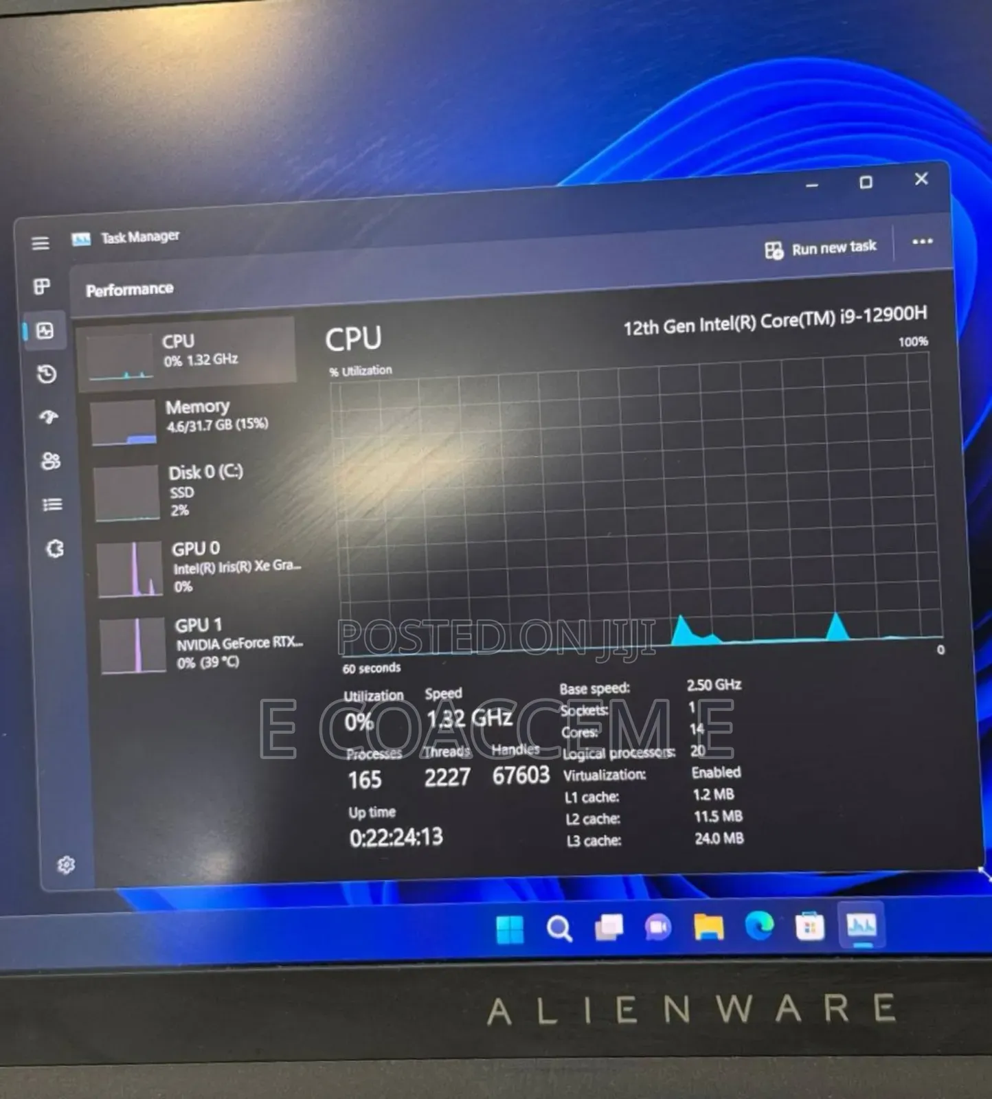 New Laptop Alienware M15 R3 32GB Intel Core I9 SSD 1T