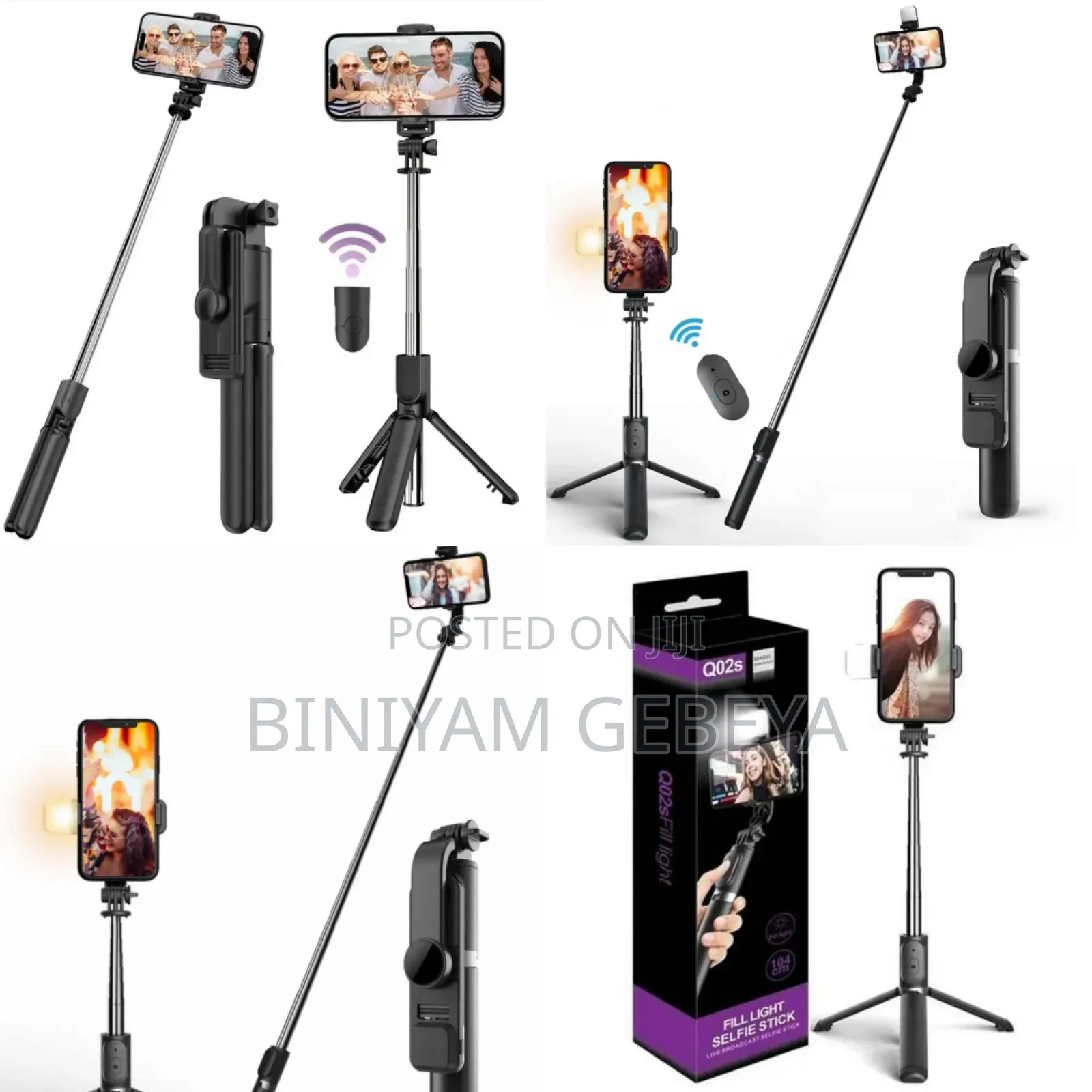 Original የብሉ ቱዝ ሪሞት ያለዉ 8አይነት የሚቀያየር መብራትያለው Selifi Stick