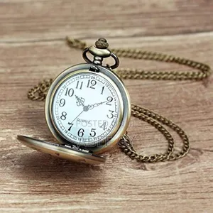 Vintage Fashion Bronze Old School Quartz Watches With Chain