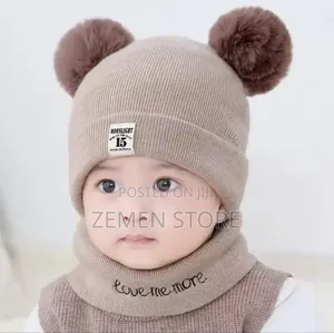 Kids' Windproof Hat Scarf Set – Warm Cozy