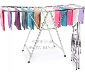 Folding Drying Rack ከወፍራም ብረት የተሰራ የ ልብስ ማስጫ