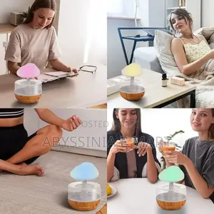 7 አይነት ቀለም ያለው Cloud Rain Humidifier