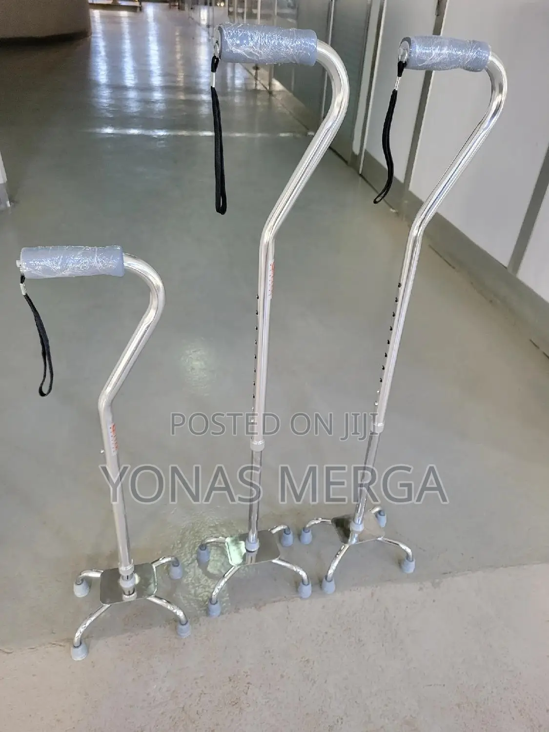 Walking Stick+Cane~Four-Point Base: Provides a Wider Support