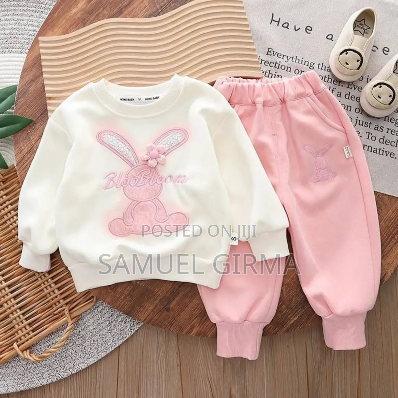 Mk- 0534 Cartoon Rabbit Cotton Top and Pant Set