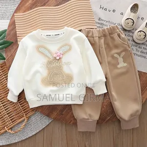 Mk- 0534 Cartoon Rabbit Cotton Top and Pant Set