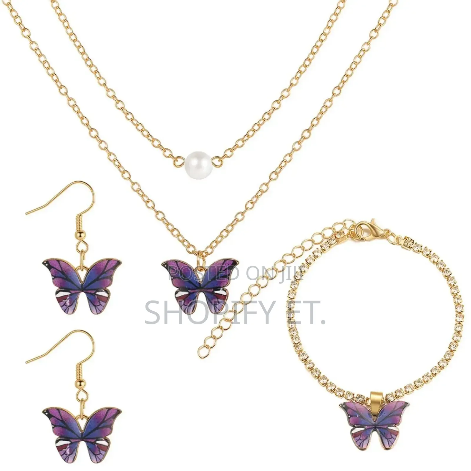  3pcs Butterfly Necklace