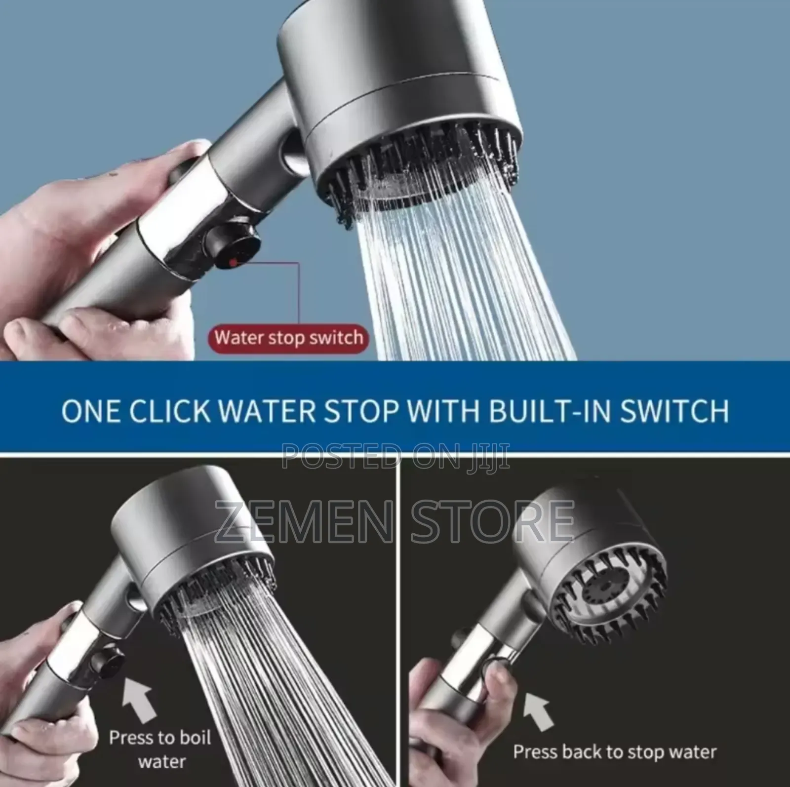 360° High-Pressure Shower Head – Powerful Water-Saving