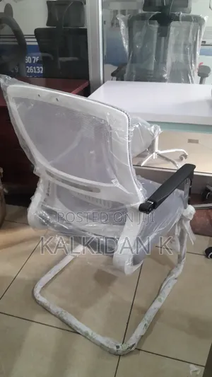 Guest Chair /Sledge White Mesh Chair/