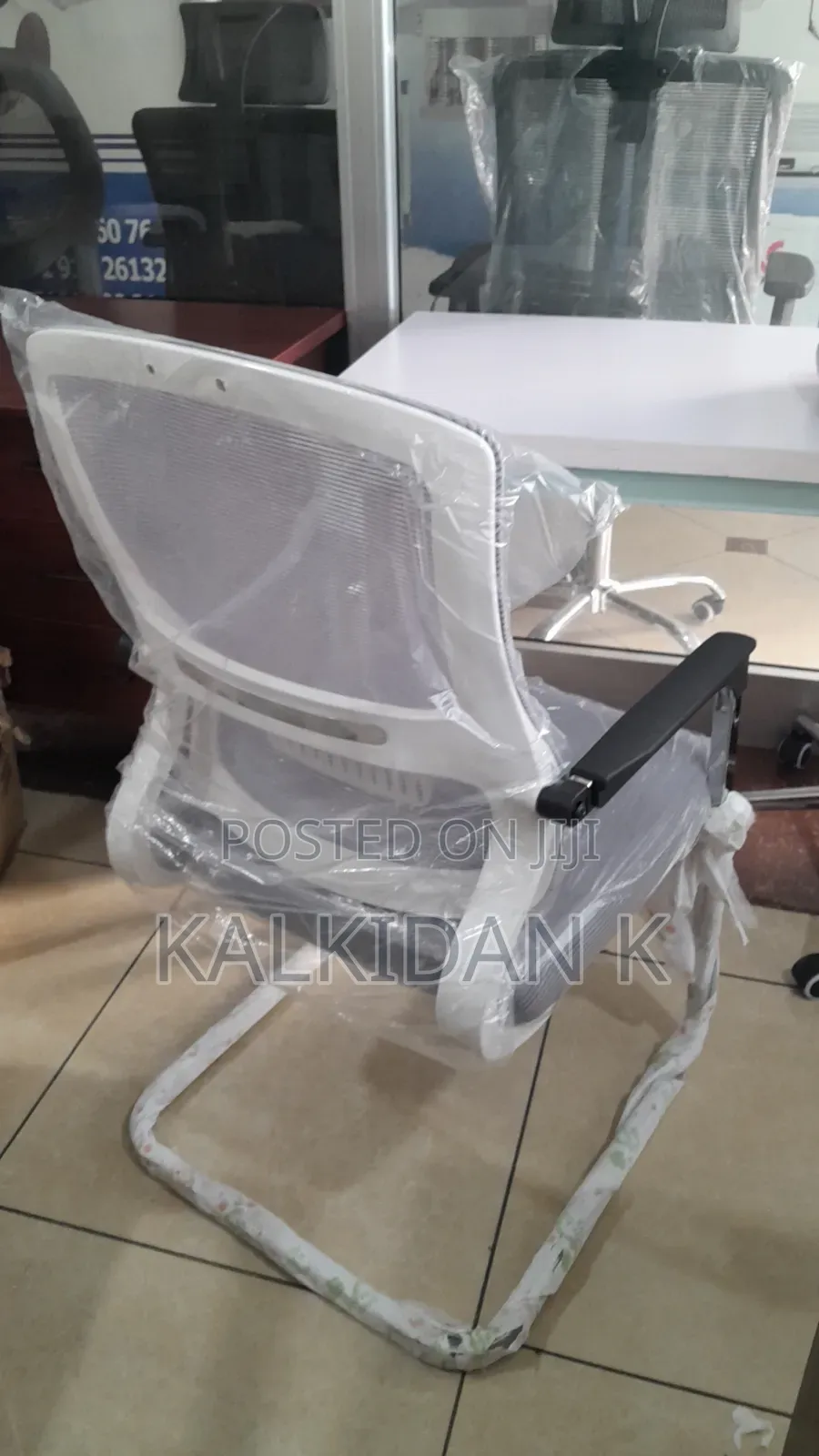 Guest Chair /Sledge White Mesh Chair/