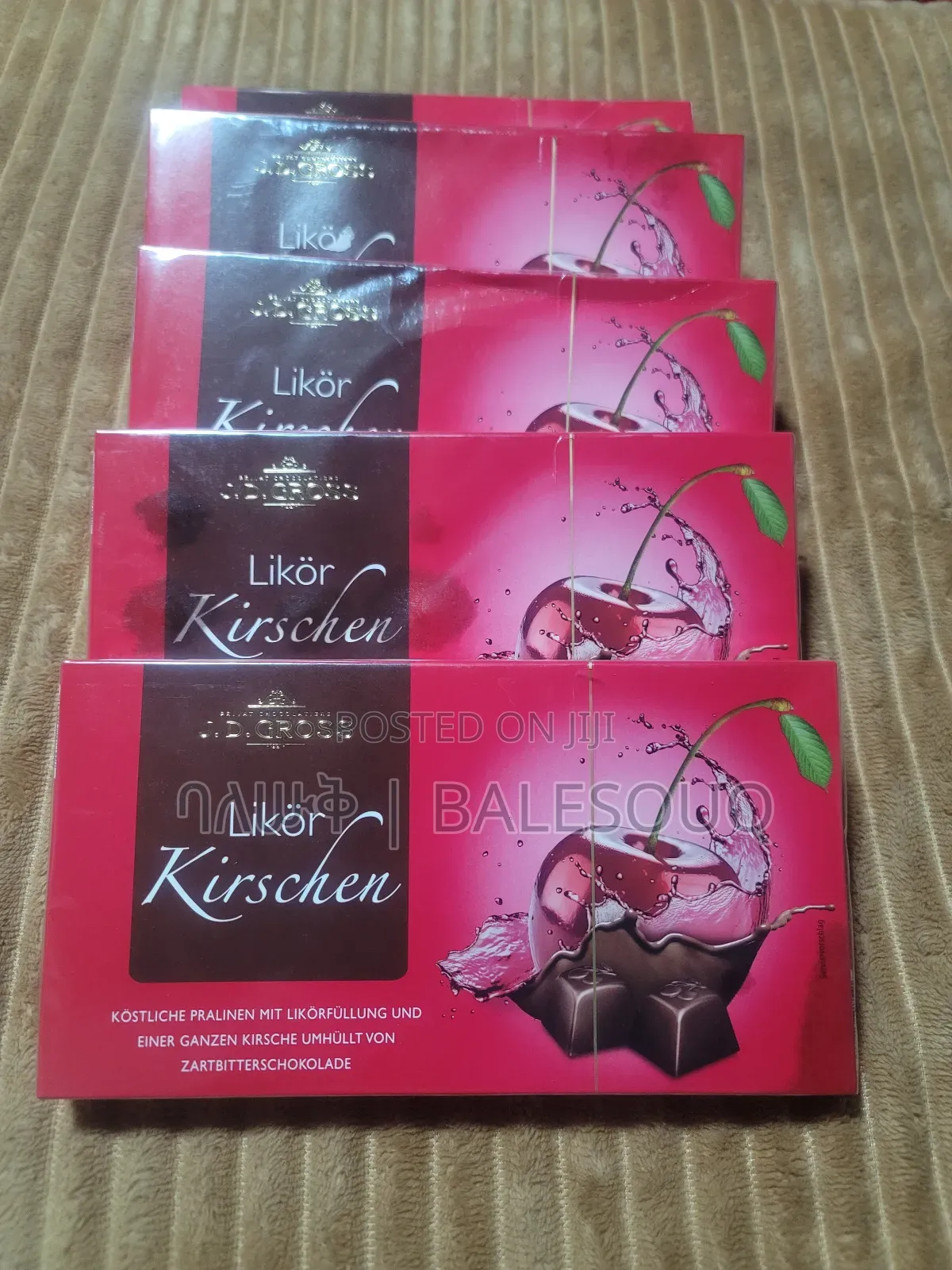 JD GROSS - Cherry Liqueurs Chocolate With 11% Alcohol