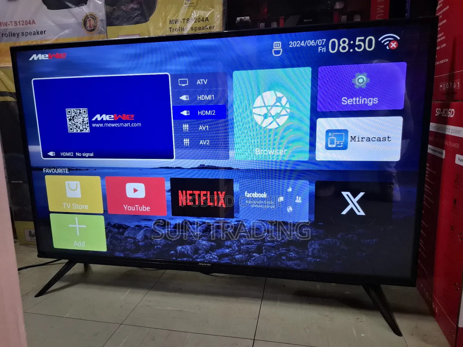 Mewe 43" Smart Double Glass Led Television / 2024