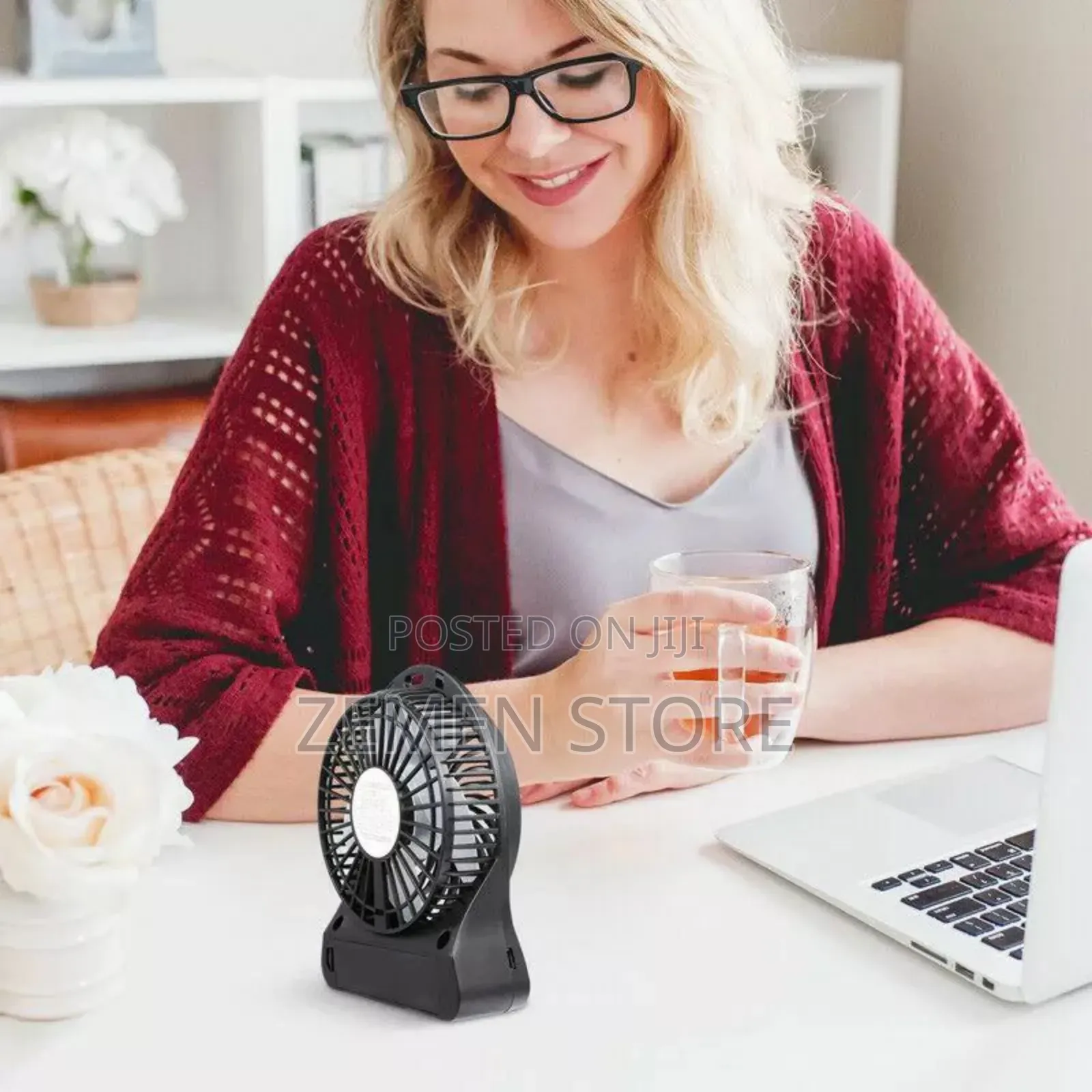 Portable USB Rechargeable Mini Fan With LED Light