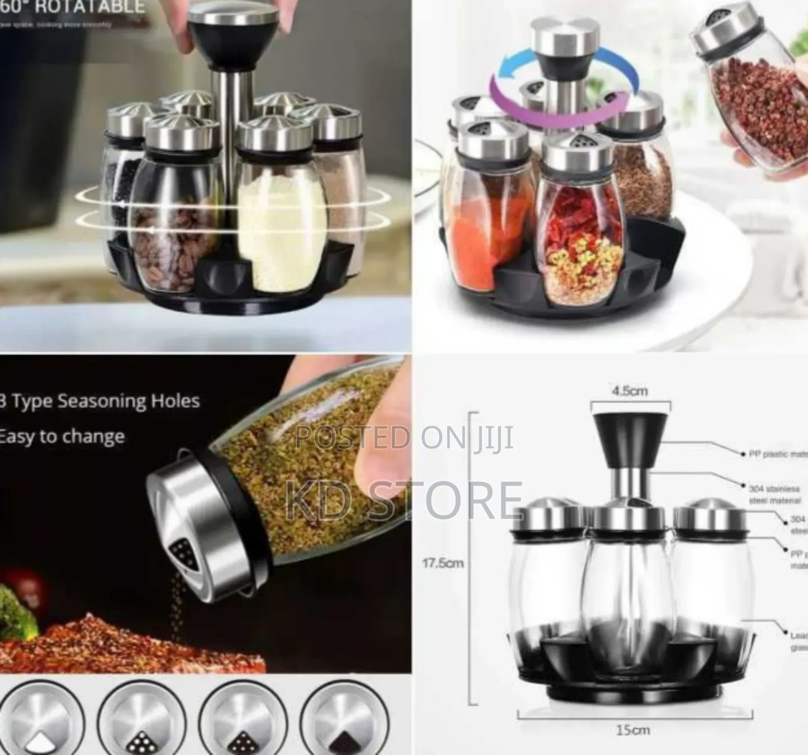 7pcs Rotating Spice Rack 
 የጥራጥሬ ማስቀመጫ