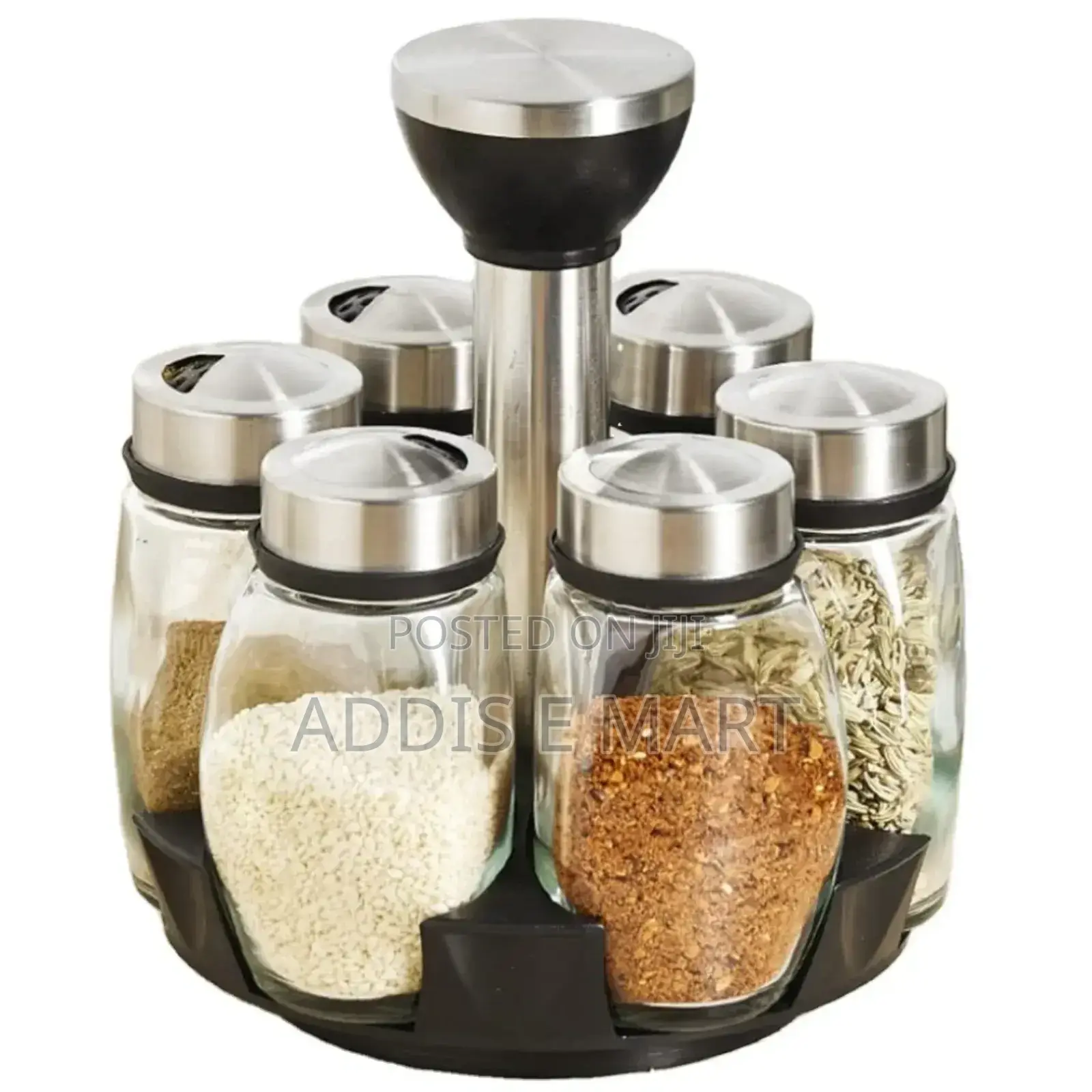 Space Saving 7pcs Rotating Spice Rack የጥራጥሬ ማስቀመጫ
