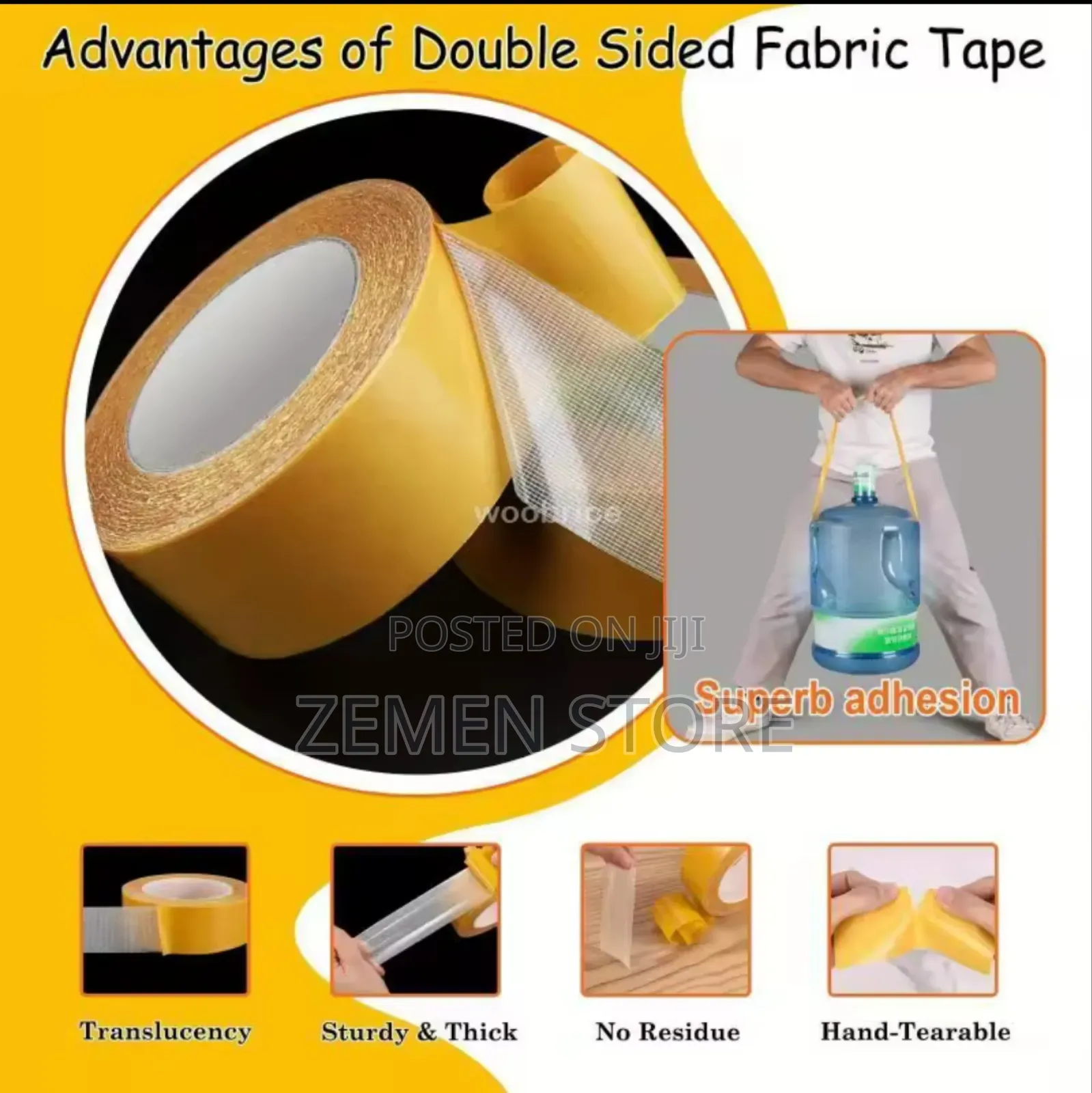 Double-sided Nano Gel Carpet Tape – Reusable Strong