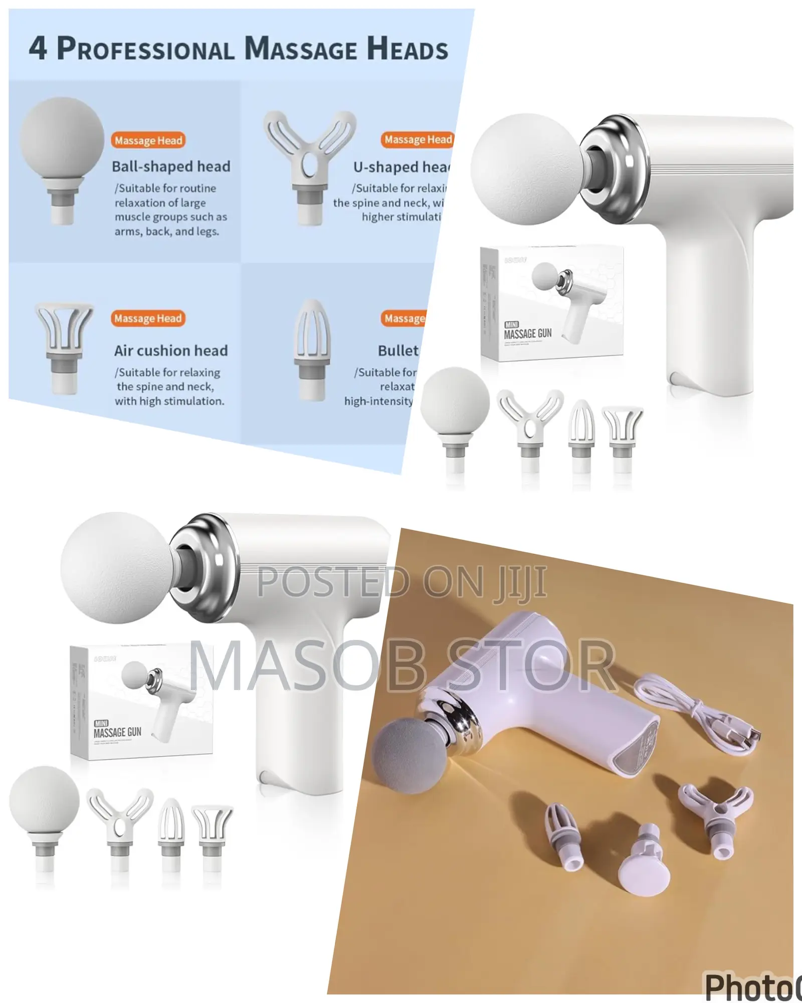 4in1 Mini Massager Gun / ቫይብሬሽን ማሳጅ ማሽን