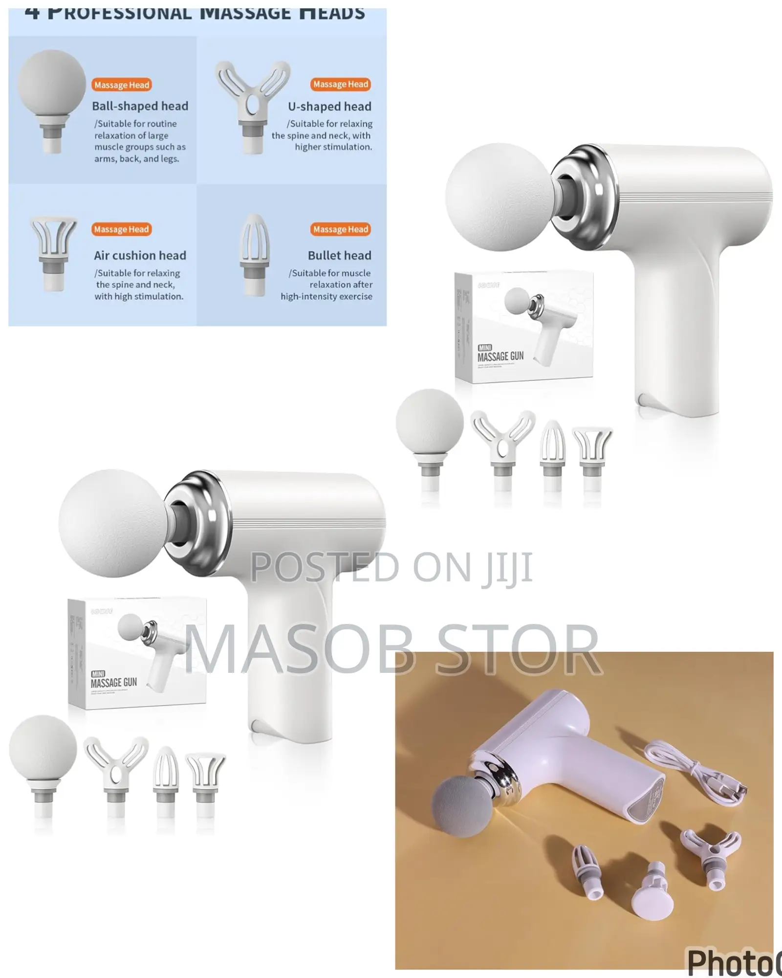 4in1 Mini Massager Gun / ቫይብሬሽን ማሳጅ ማሽን