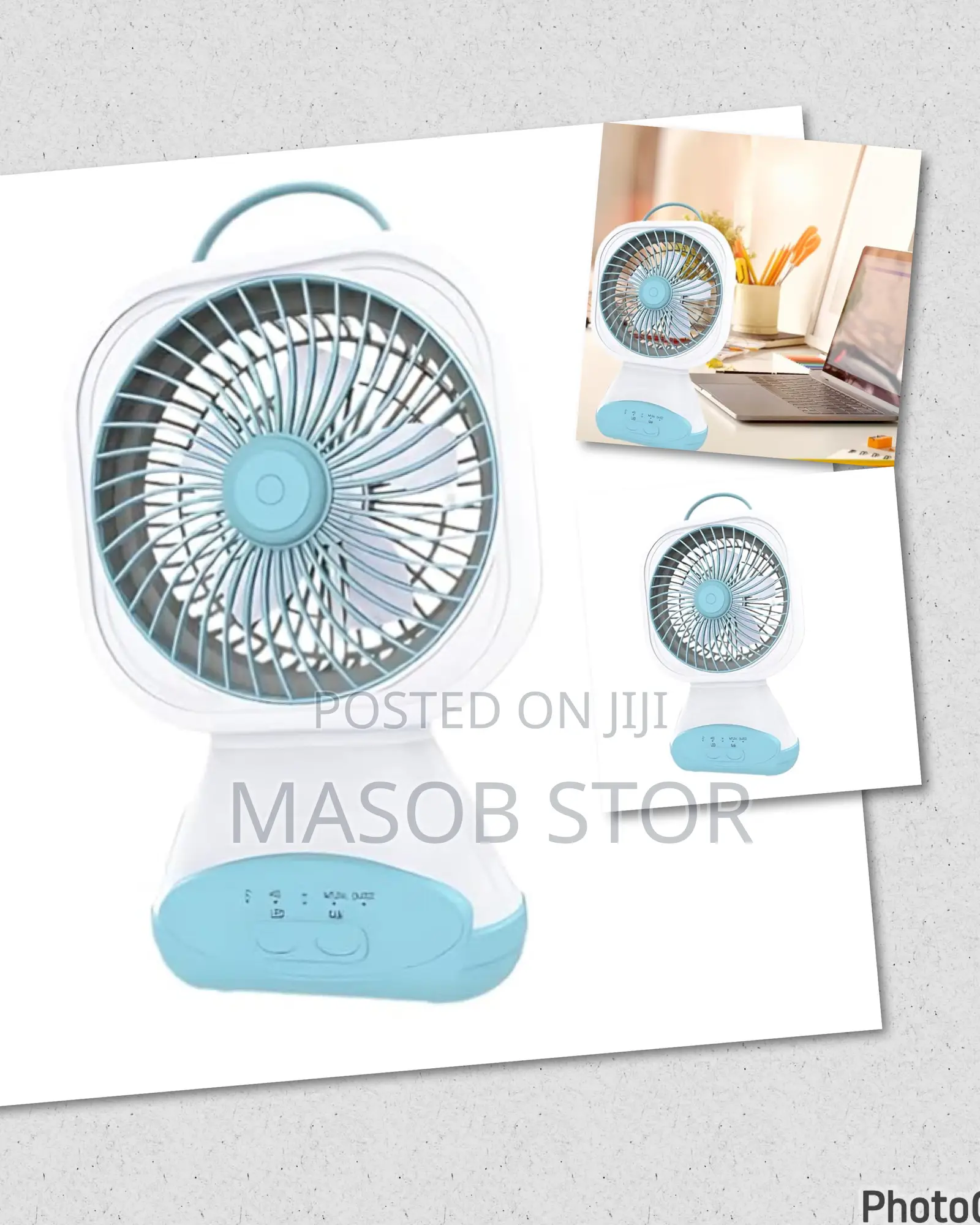 USB Rechargeable Desktop Fan ተንቀሳቃሽ Fan በቻርጅ የሚሰራ