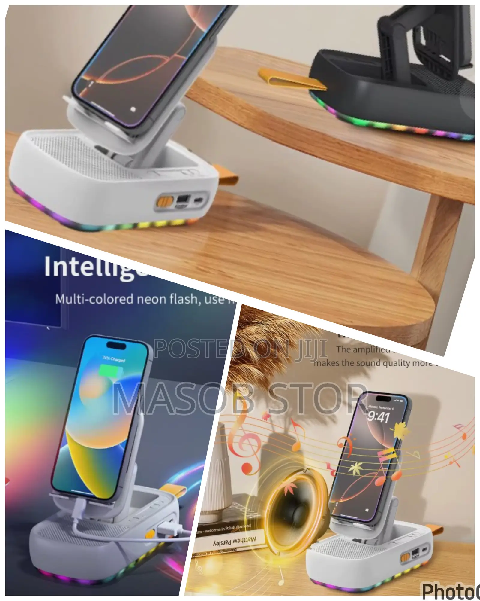 Speaker With Phone Holder /የሚያምር ድምጽ ያለው ስፒከር እና የስልክ መያዣ ጋር