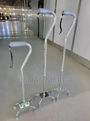 Photo - Walking Stick Stainless Steel፷朋cane, ALUM QUAD SM BASE