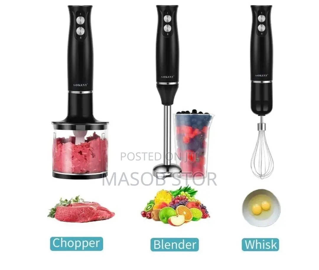 SOKANY Hand Blender 4 in 1(ሶካኒ የጁስ እና የሽንኩርት መፍጫ 4 በ 1) 500W
