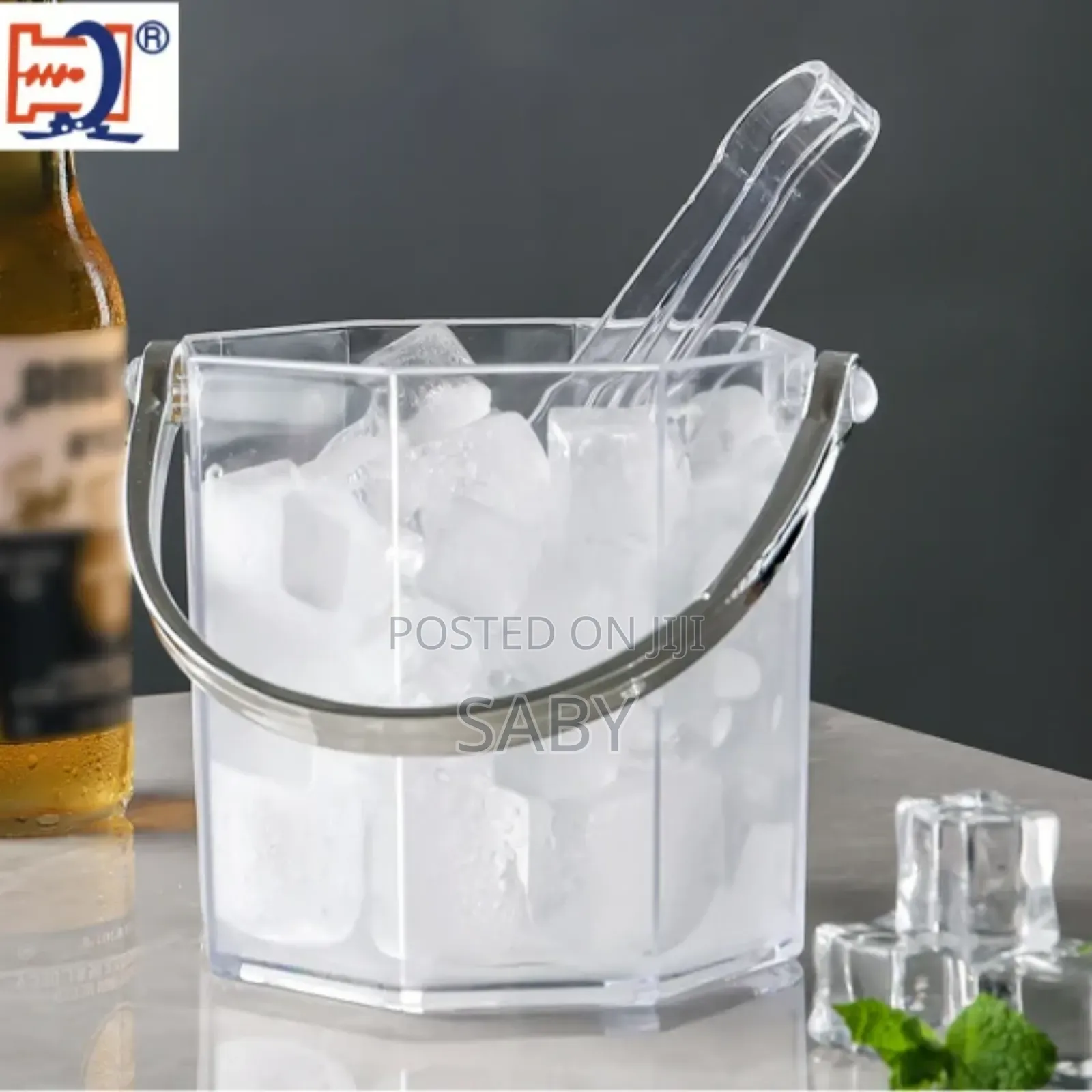 Glass Ice Bucket With Handle