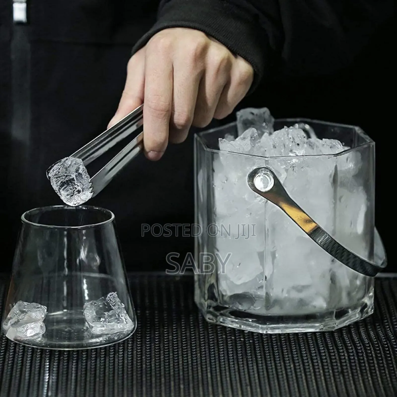 Glass Ice Bucket With Handle