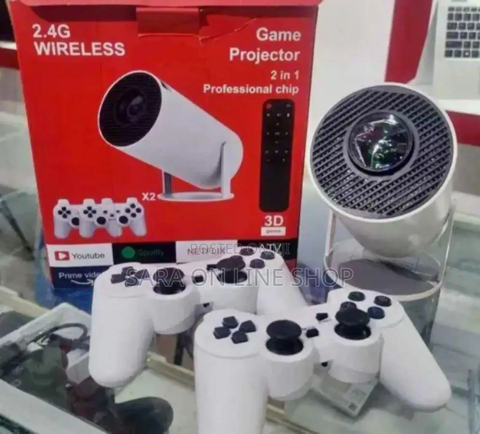 Mini Smart Game Projector + 2 Wireless Controllers