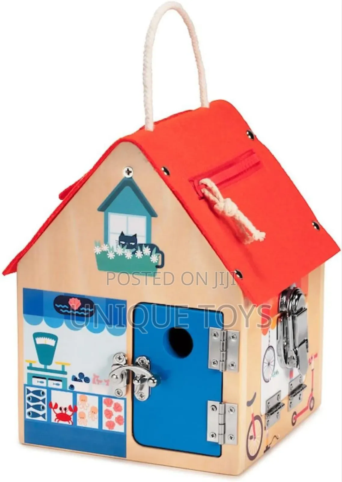 Wooden Multi-Lock Learning House 
