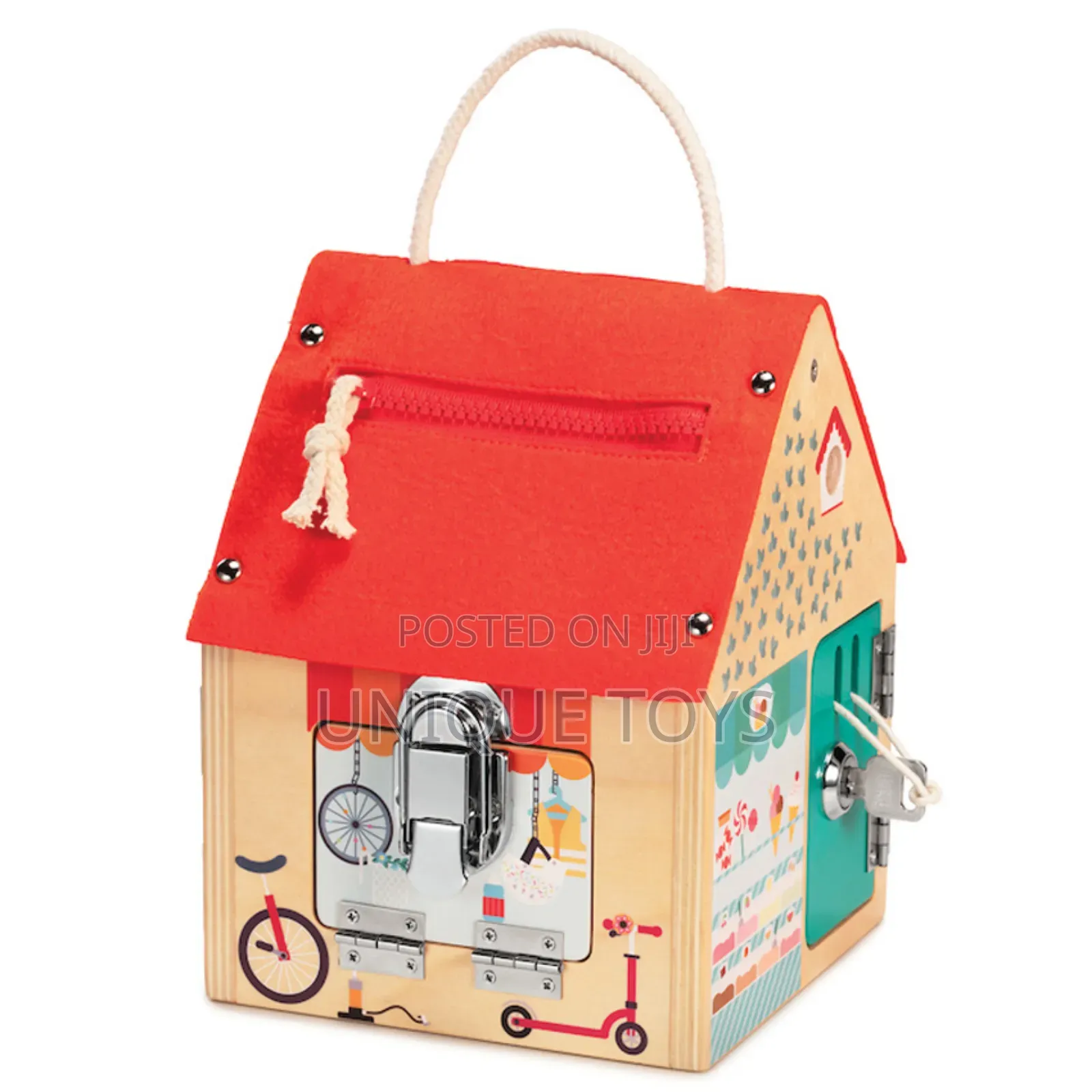 Wooden Multi-Lock Learning House 
